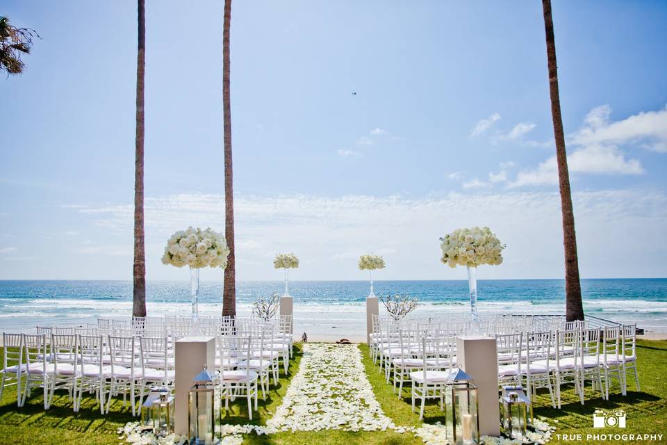 Outdoor wedding ceremony area