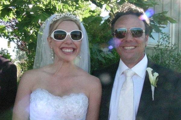 Newlyweds in shades