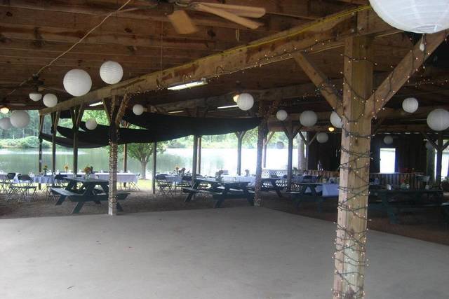 Outdoor wedding setup
