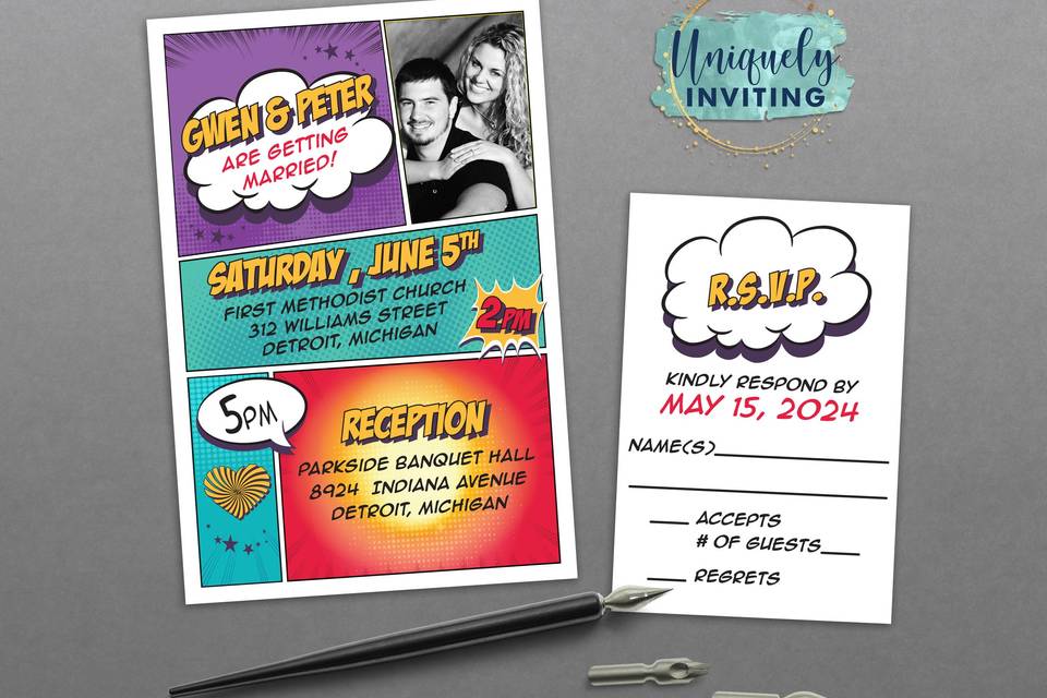 Bam! Pop! Wow! Invitations