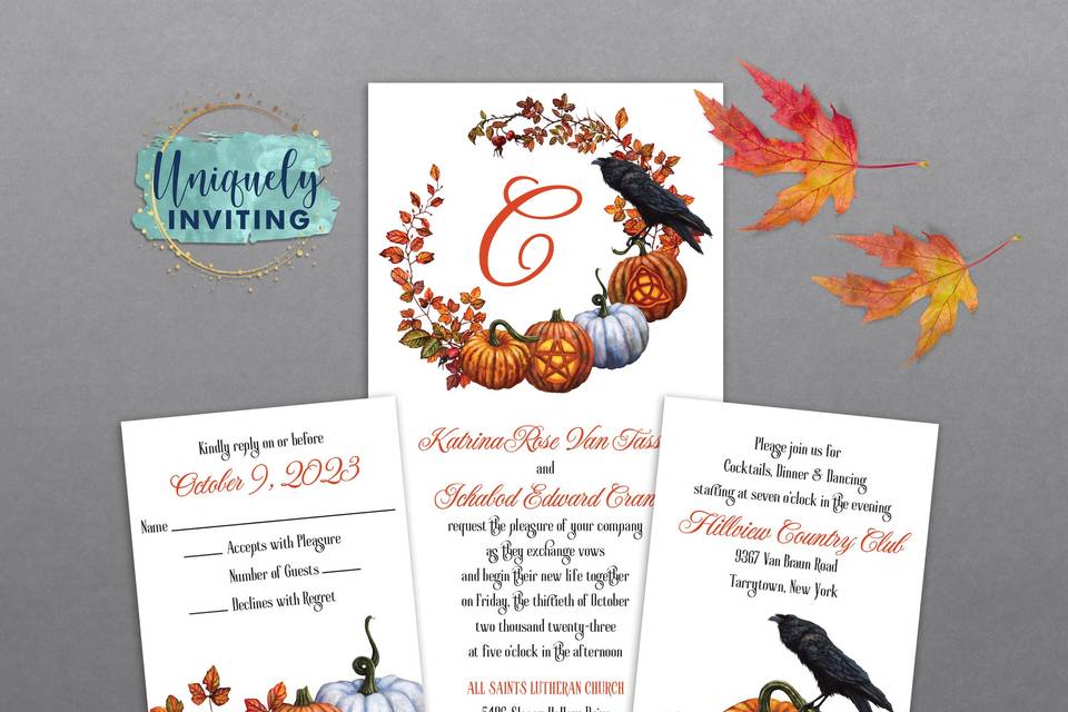 Samhain Wreath Invitations