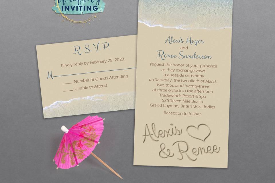 Names in the Sand Invitations