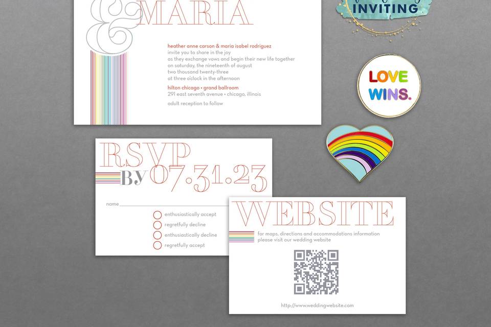 Rainbow Outline Invitations