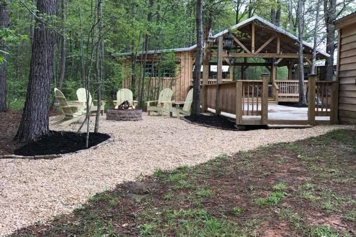 The fire pit and pavilion