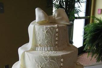 All white wedding cake