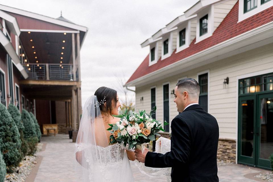 Bride and Groom walking