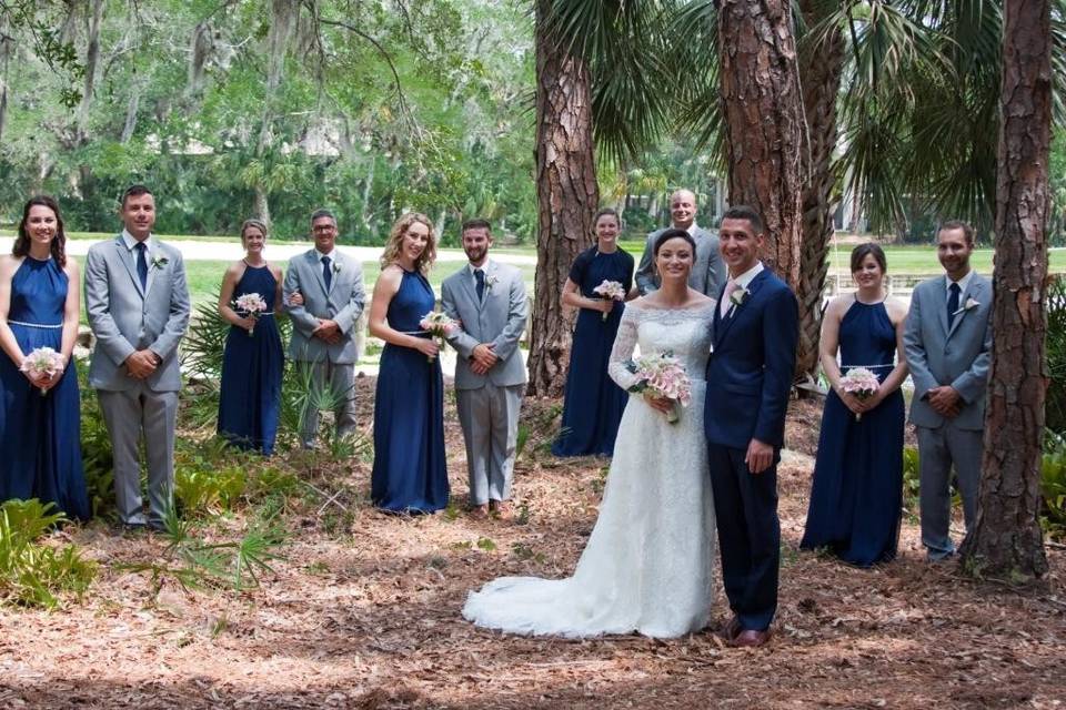 Couple with their guests