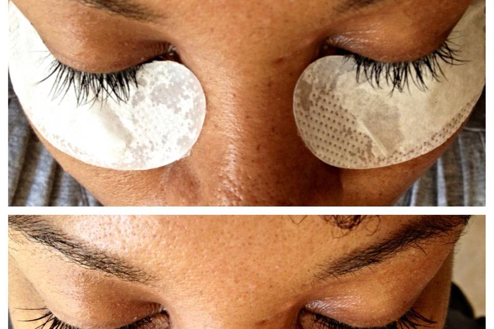 2 wk Natural Eyelash Extension Refill Before and After