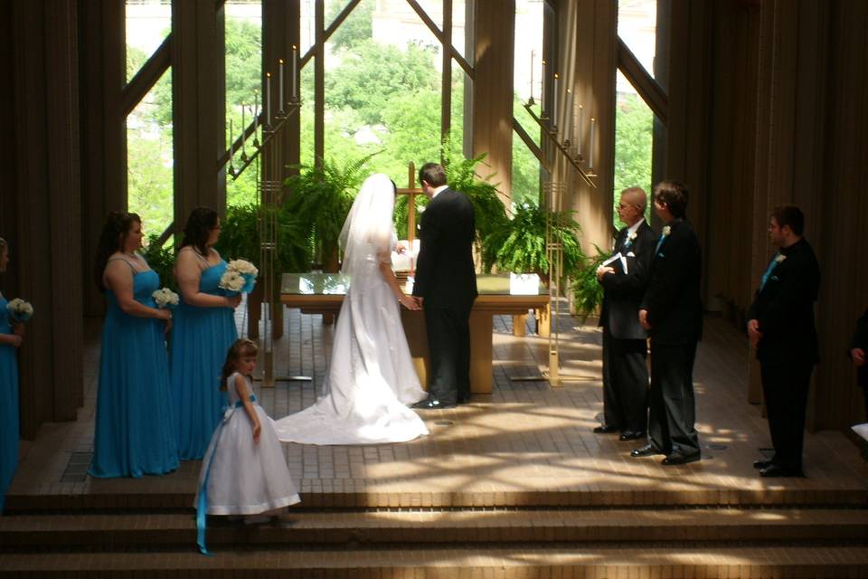 The bride and groom