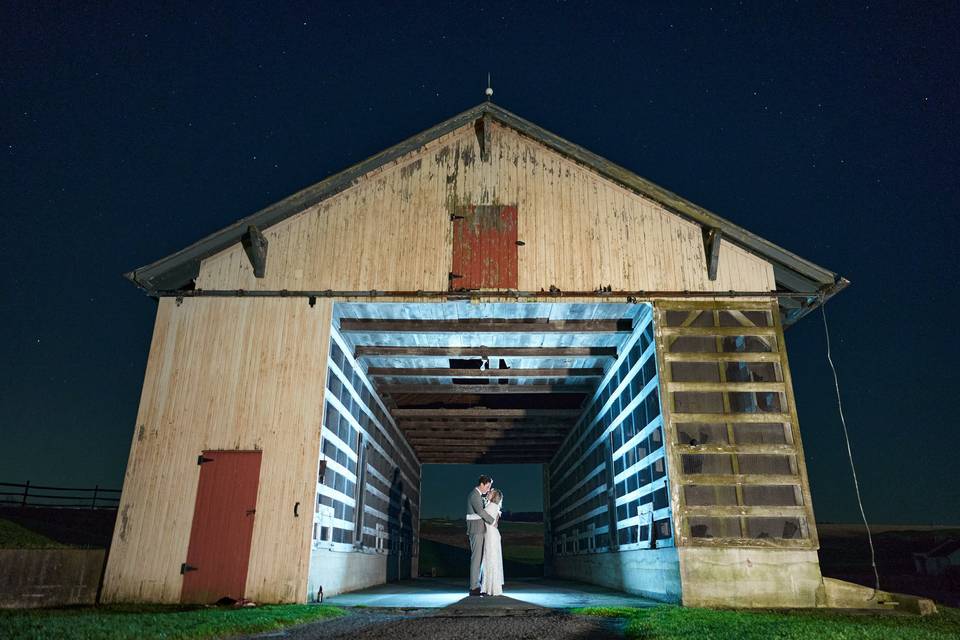 Corn Crib at Night