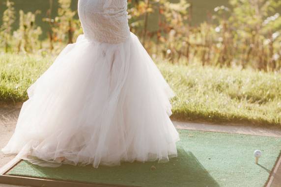 Bride Golfing