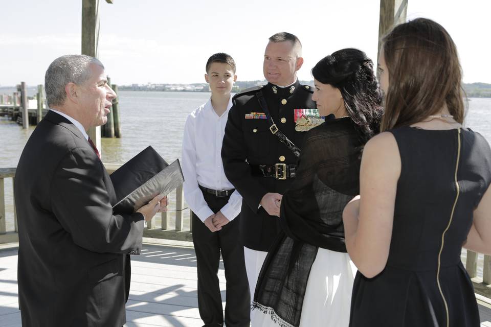 A waterfront ceremony