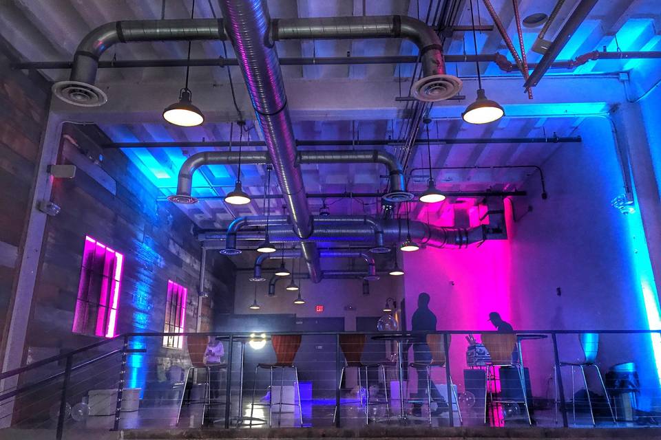 Blue and pink lights