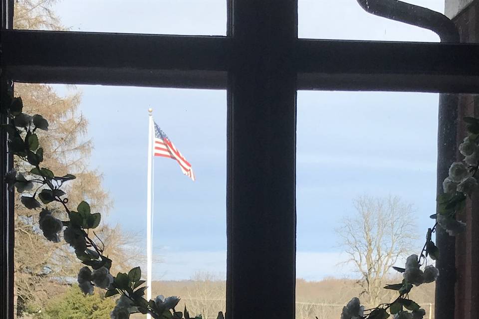 Flag thru the window
