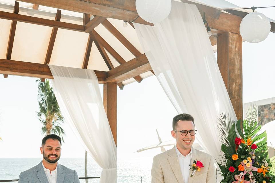 Standing with the groom