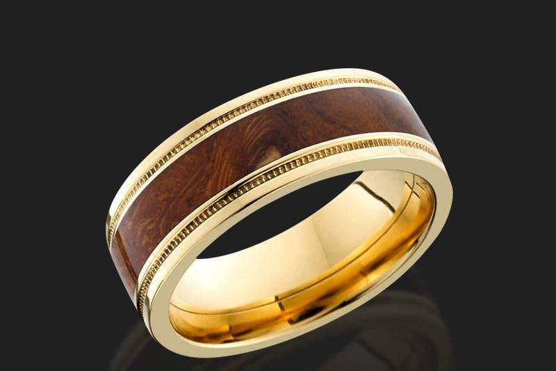 Gold and brown wedding band
