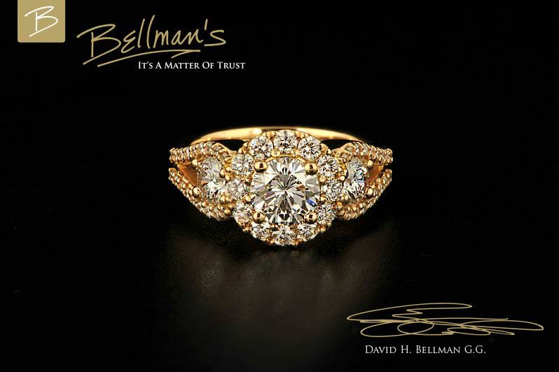 Gold and diamond ring