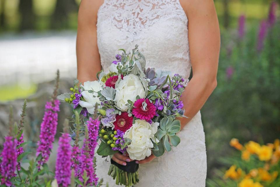 Bride holding her bouquet