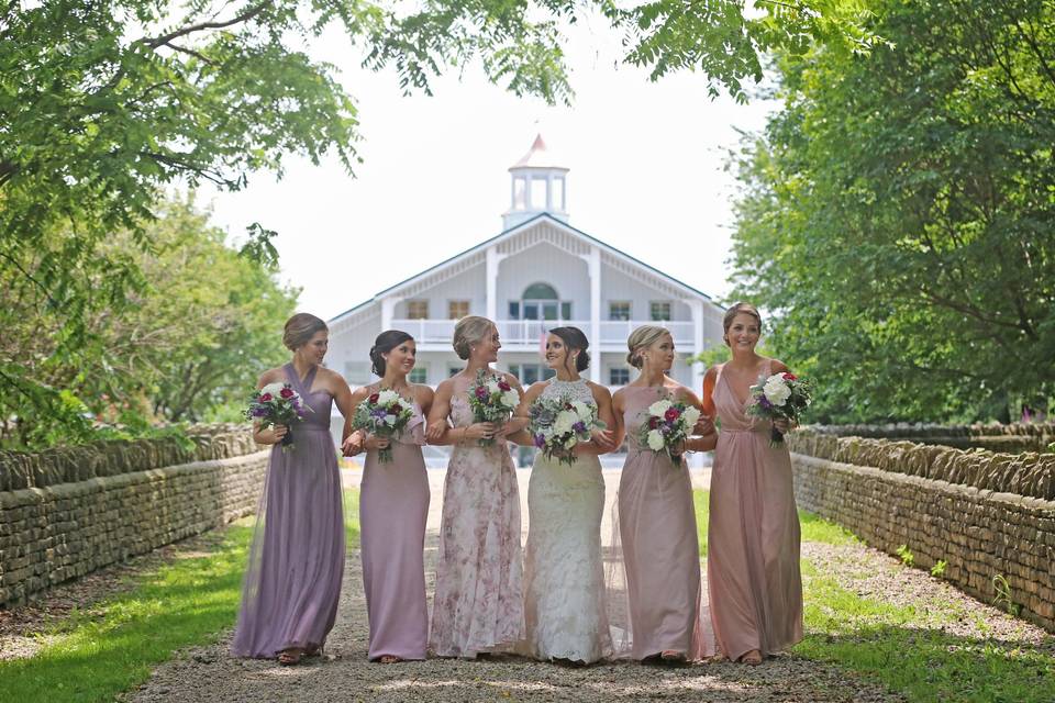 Bride with the bridesmaids