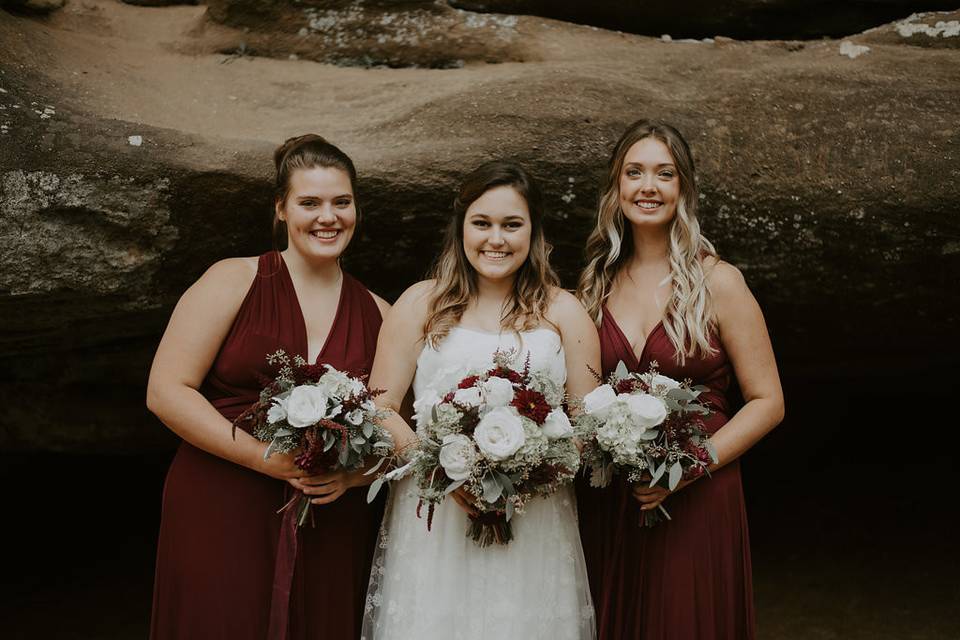 Bride and bridesmaids