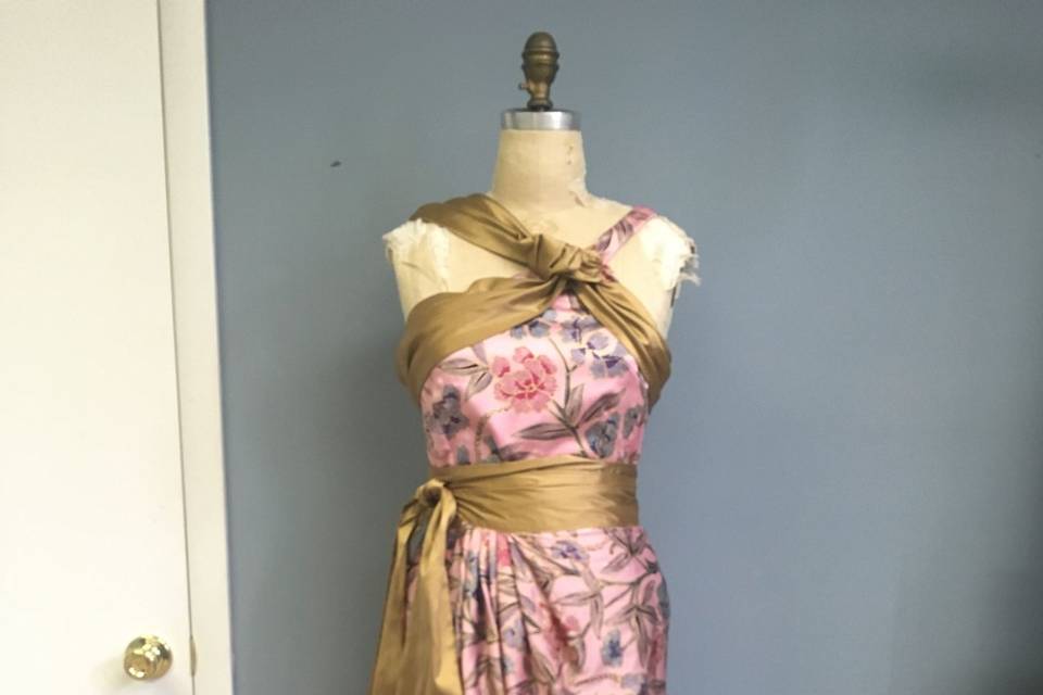 Custom 2 piece top and wrap skirt for mother-of-the-groom