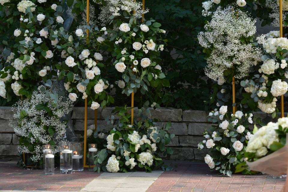 White + Green Wedding