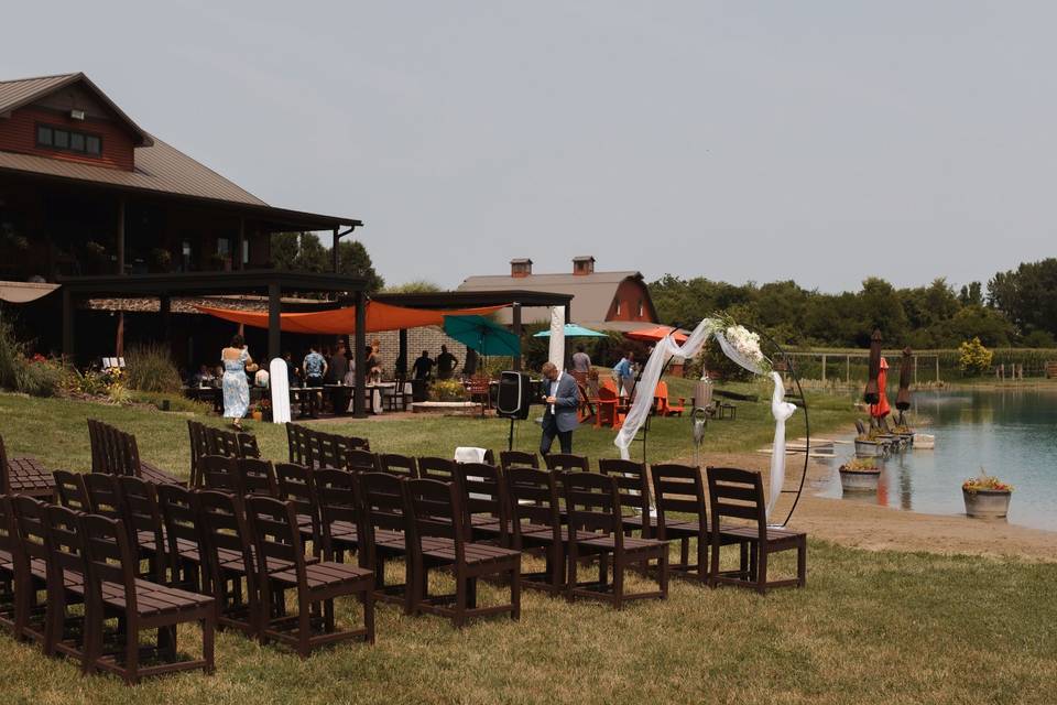 Set up option by the pond