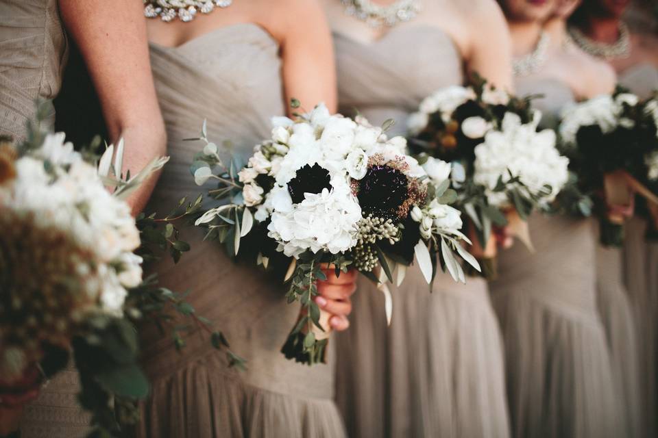 Wedding party bouquets