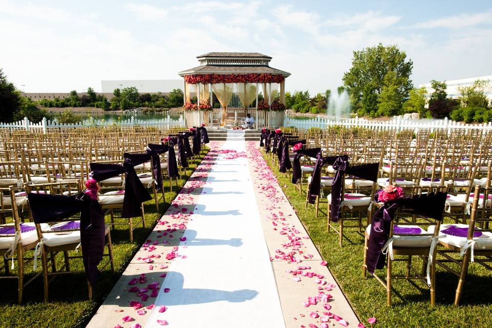 Outdoor wedding setup