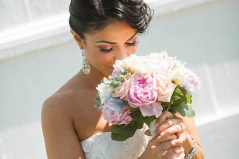 Bride and bouquet