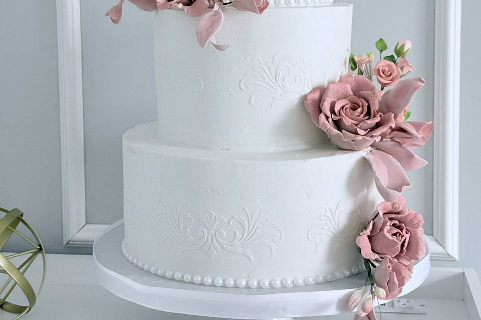 Blush Sugar Floral Cake