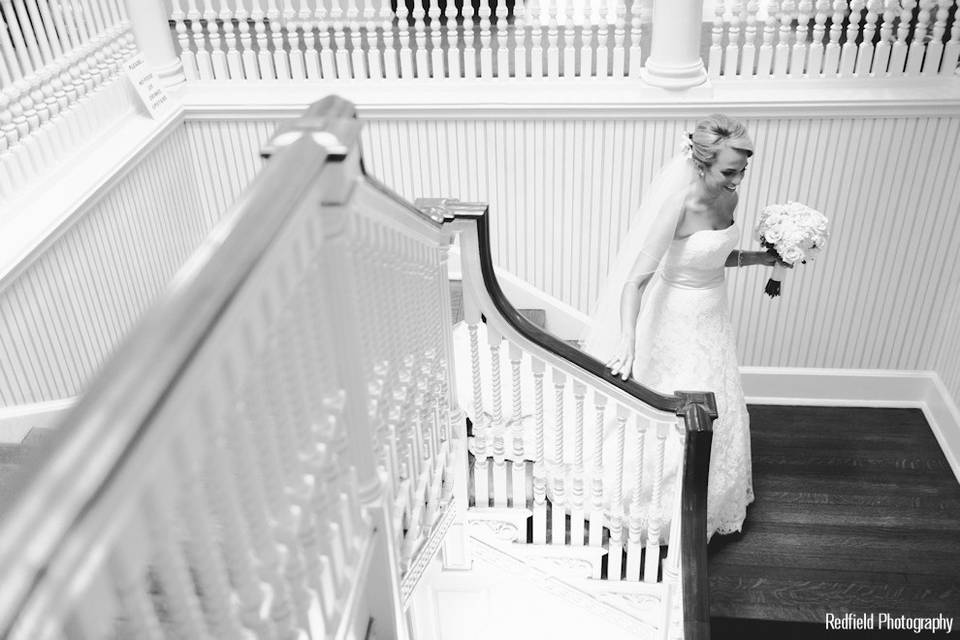 Bride on the staircase