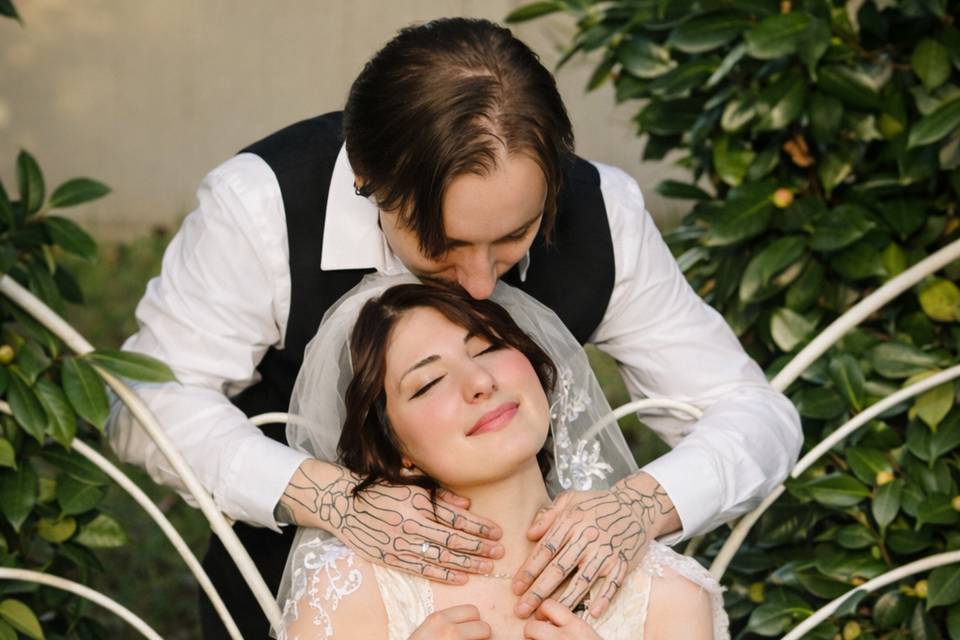 Playful Bridal Moment