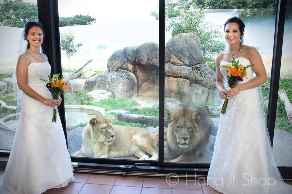 Bride and maid of honor