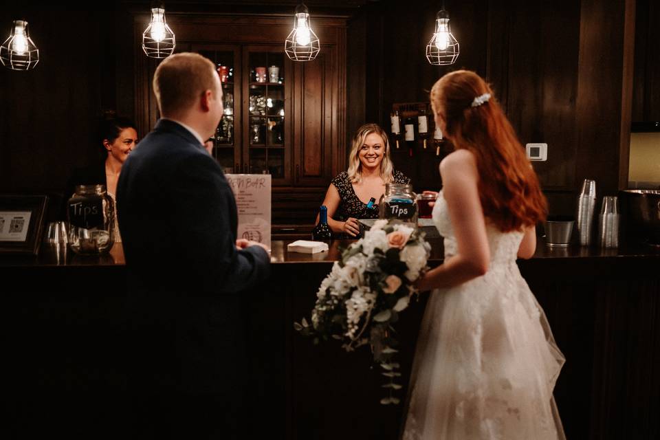 Bride & Groom at The Bar