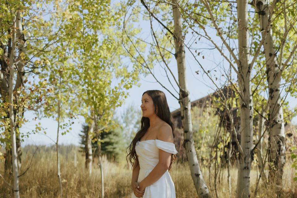 Bride in her element