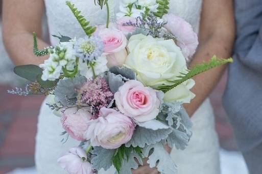 Pink and white flowers