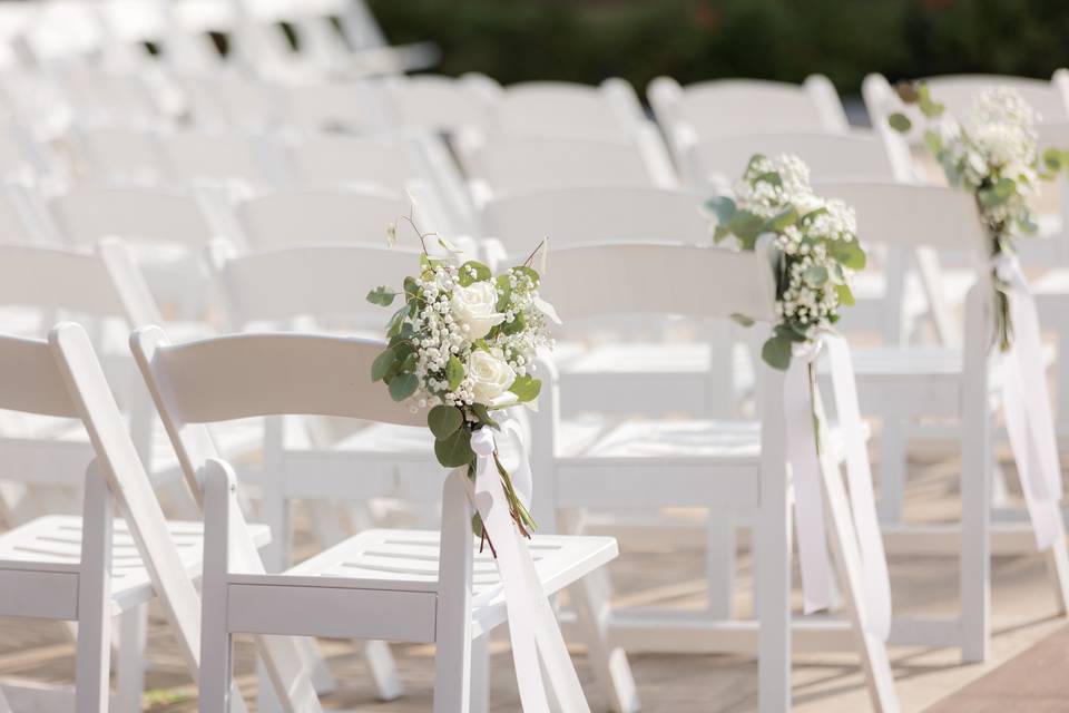 White Pew Bows