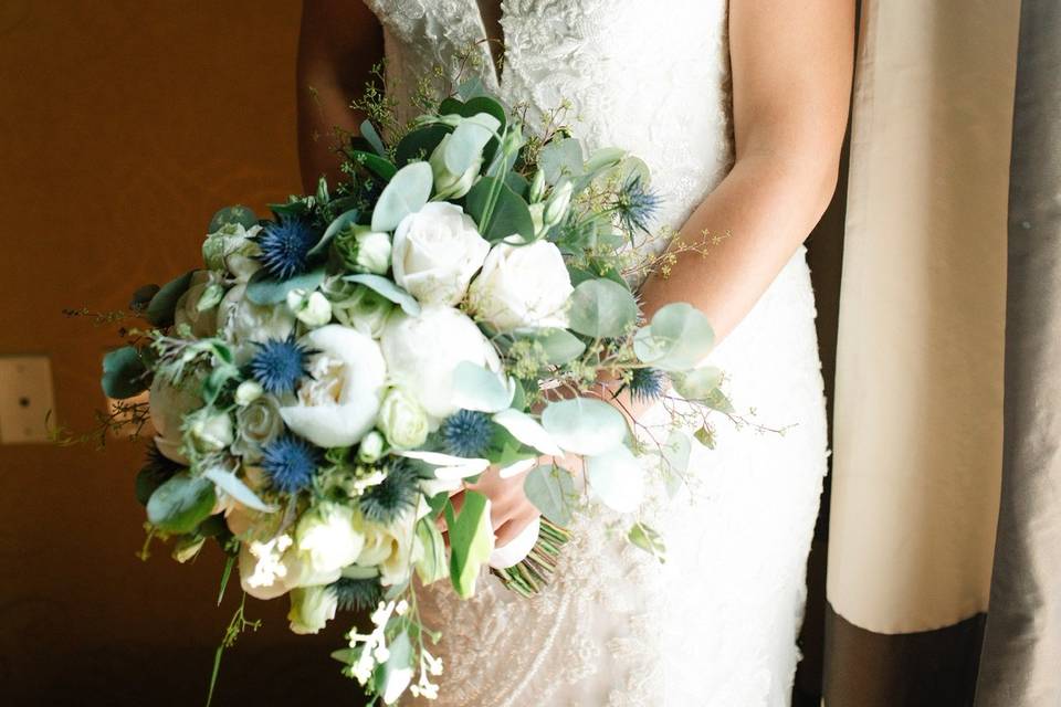 Bridal: Peonies & Blue Thistle
