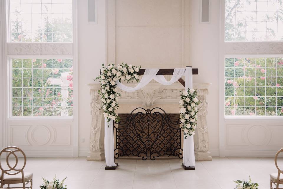 White Roses Wooden Arch
