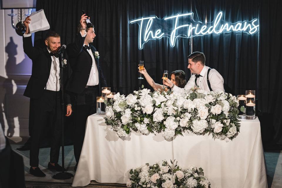 Sweetheart Table Flowers