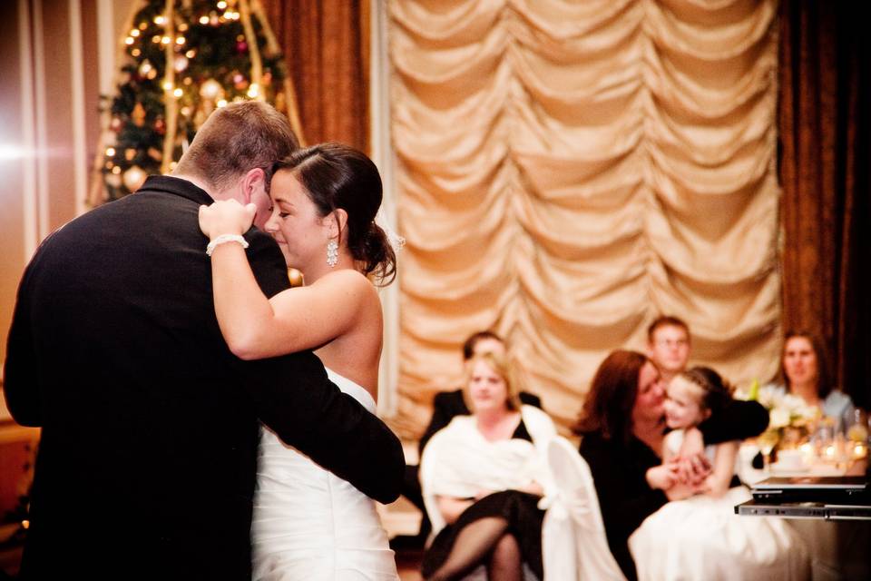 Bride and Groom in Ballroom