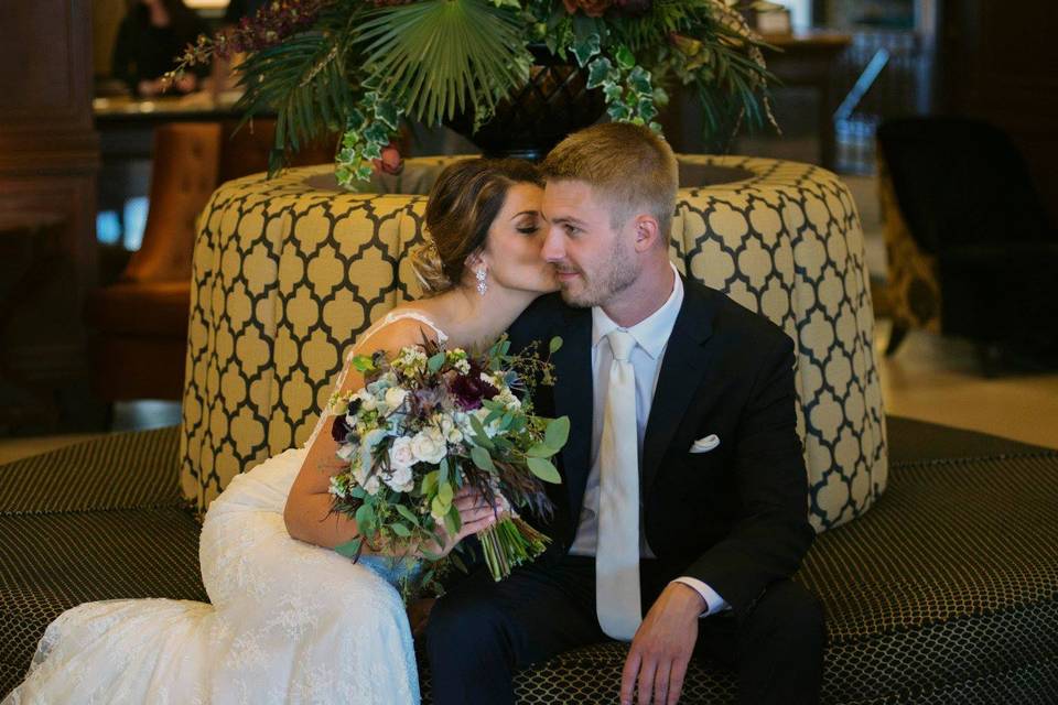 Bride and Groom in Lobby