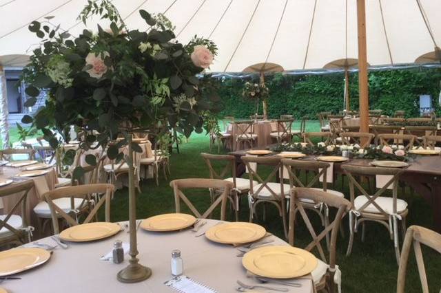 Organic tent reception