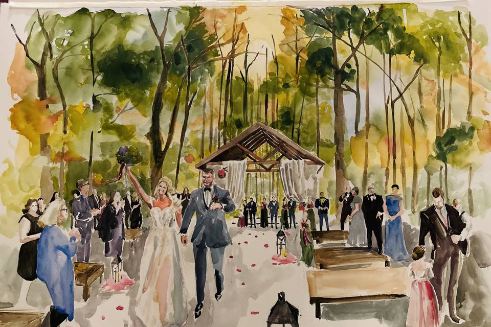 Autumnal watercolor ceremony
