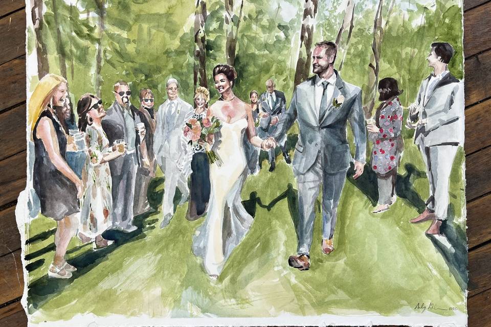 Backyard Watercolor Ceremony