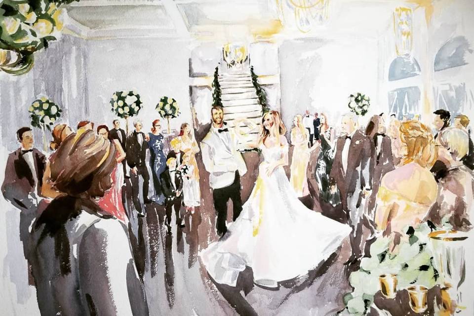 Coastal watercolor wedding