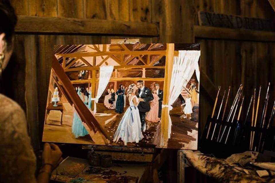 Barn Wedding in Oils