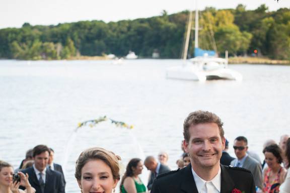 Waterfront ceremony at private home.