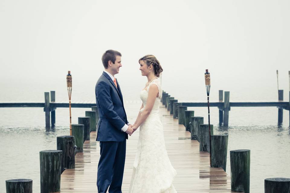 Rainy portrait on the pier at Herrington on the Bay